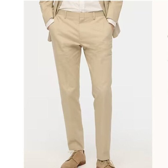 Flawed J.Crew Factory Sz 36x32 Thompson Sandy Dune Stretch Suit Pant Flex Chino - Picture 1 of 12